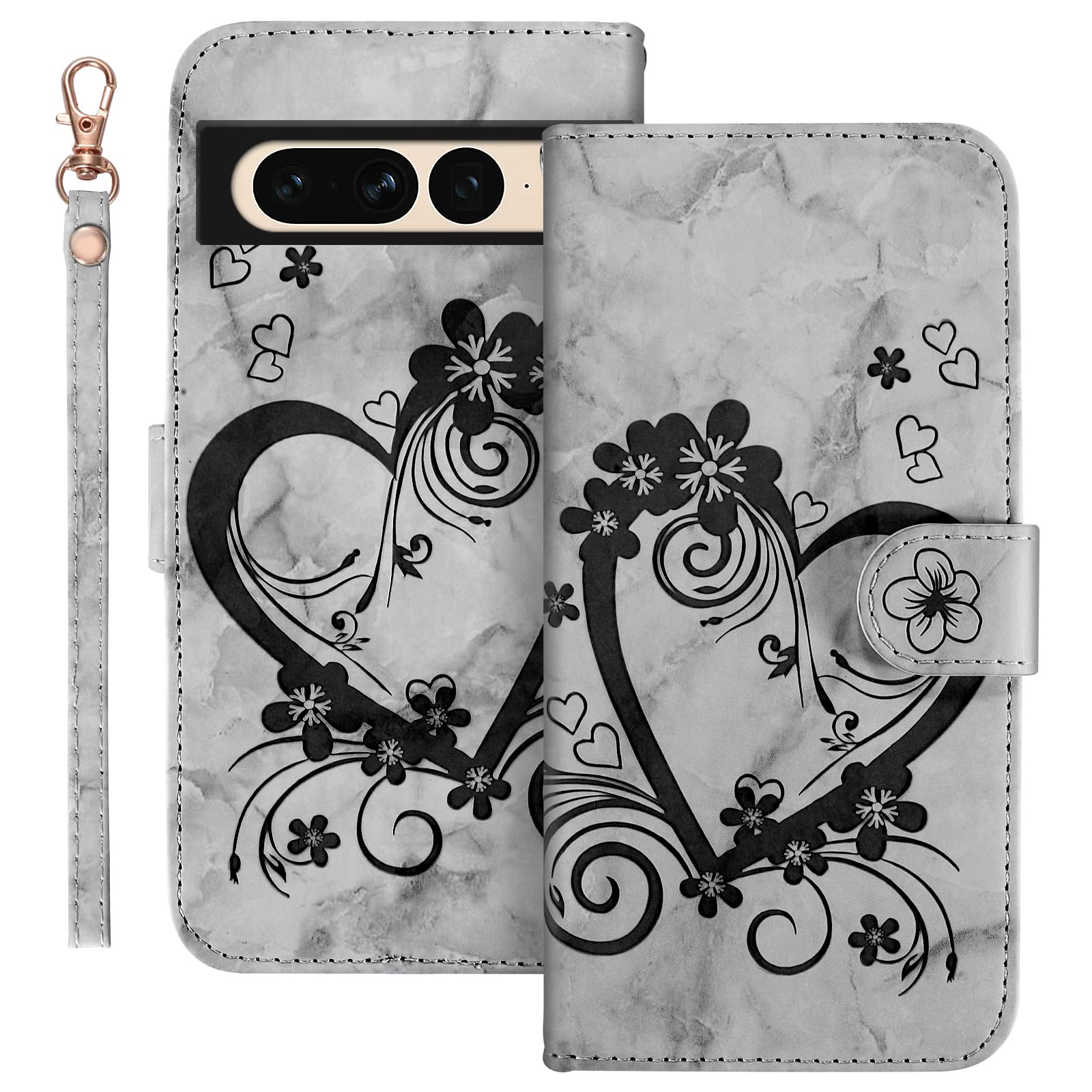 Auslbin for Google Pixel 7 Pro Case with Protection Wallet Flip Folio Cover for Google Pixel 7 Pro - Black