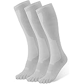 YABAIKE Toe Socks Compression Socks for Women & Men Knee High Socks Graduated Support for Running,Nurses,Flight