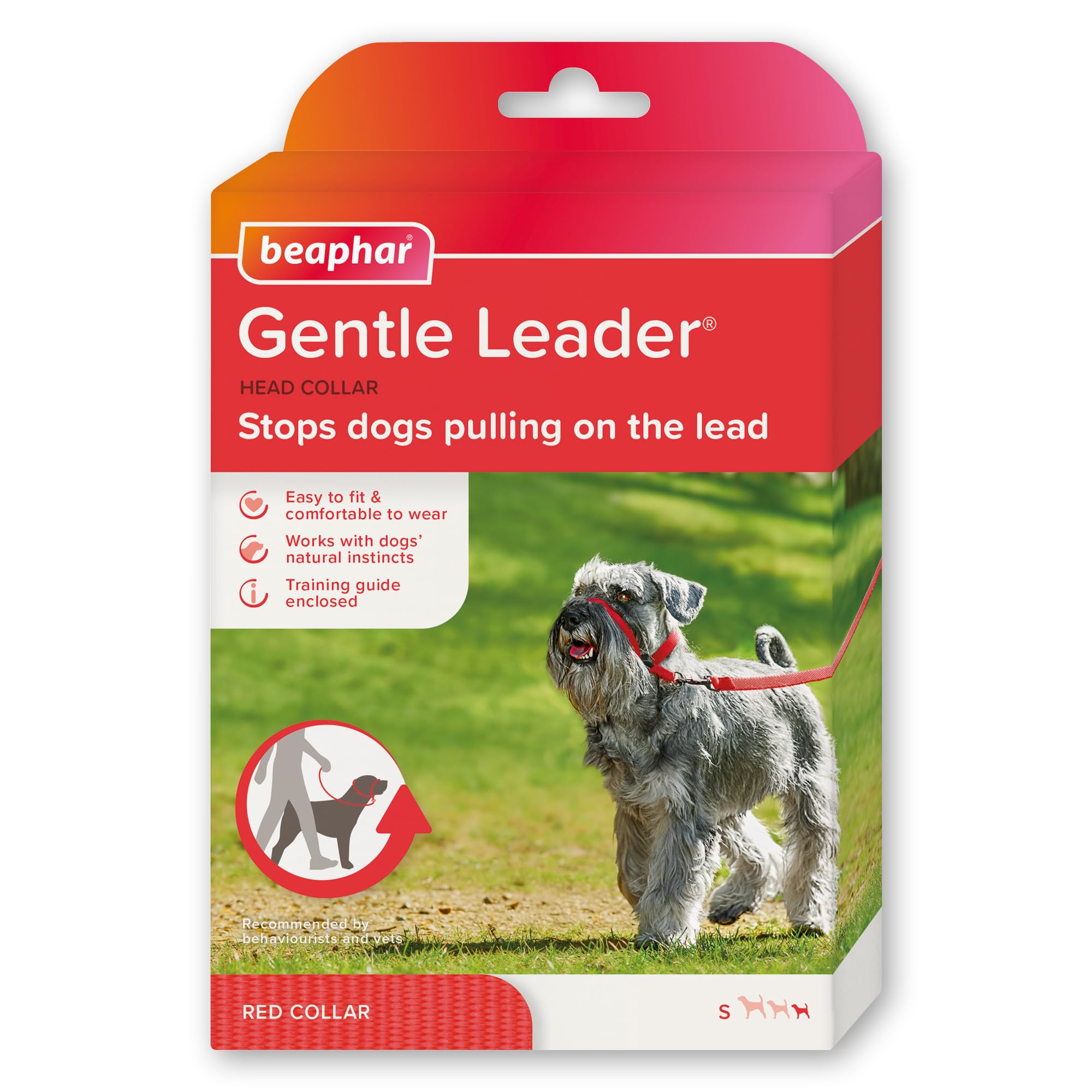 Beaphar - Gentle Leader Head Collar for Small Dogs - Training Aid - Stops Pulling On The Lead – Immediate Effect - Adjustable Comfortable Fit – Anti-Pull Collar - Behaviourist Endorsed – RED x 1