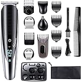 Hatteker Mens Beard Trimmer Grooming kit Hair Trimmer Mustache Trimmer Body Groomer for Nose Ear Facial Hair Cordless Waterproof 5 in 1