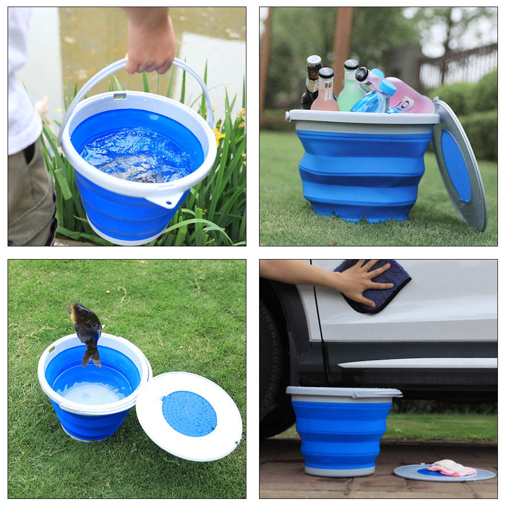 Collapsible Plastic Bucket Pail Fishing Bucket Portable Outdoor