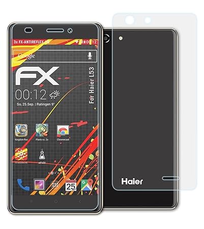 atFolix Schutzfolie kompatibel mit Haier L53 Displayschutzfolie, HD-Entspiegelung FX Folie (3er Set)