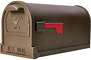 ARCHITECTURAL MAILBOXES Gibraltar Arlington Large Capacity Galvanized Steel Bronze, Post-Mount Mailbox, AR15T000