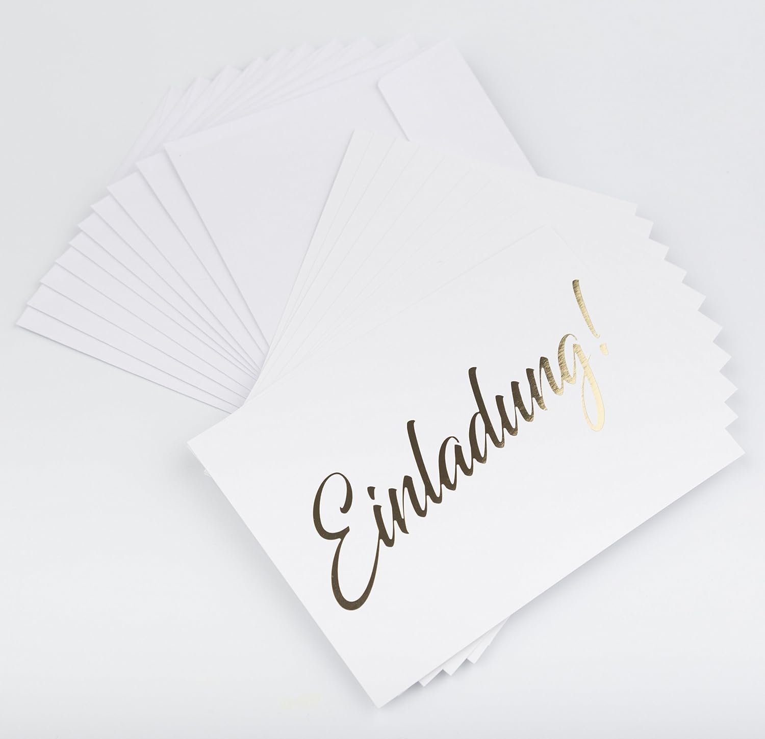 Gold invitation card, 10 single sided cards including 10 envelopes, stylish simple invitation for wedding birth, baby
