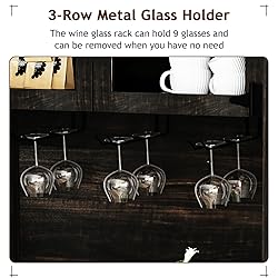 4ever2buy Farmhouse Coffee Bar Cabinet with Sliding