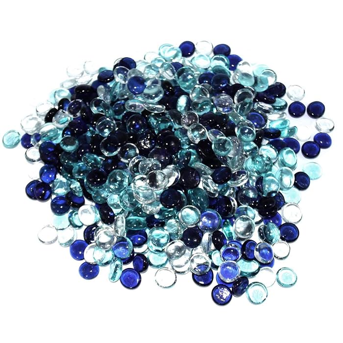 Buy Flat Glass Marbles for Vases 5 LB Mixed Blue Aqua and Clear