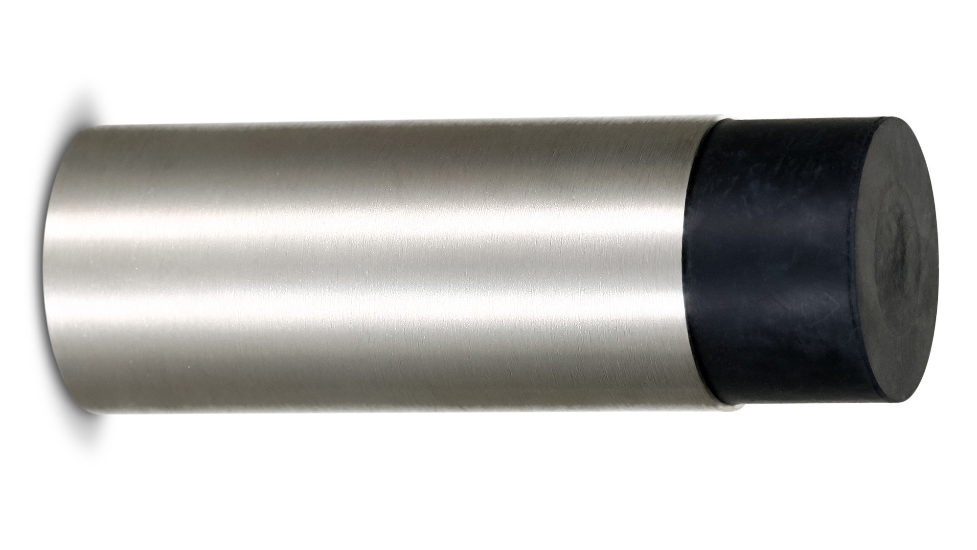 Stoppwerk Wall Mounted Door Stop 7,6cm - Stainless Steel Door Stopper incl. Mounting Material and Rubber Buffer - Protector Size Ø2.7cm H:7,6cm