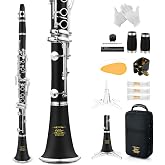 Eastar Upgraded Bb Ebonite Clarinet Intermediate, Silver, Full Kit, ECL-400