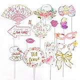 SUNBEAUTY 14 Pcs Tea Party Photo Booth Props Tea