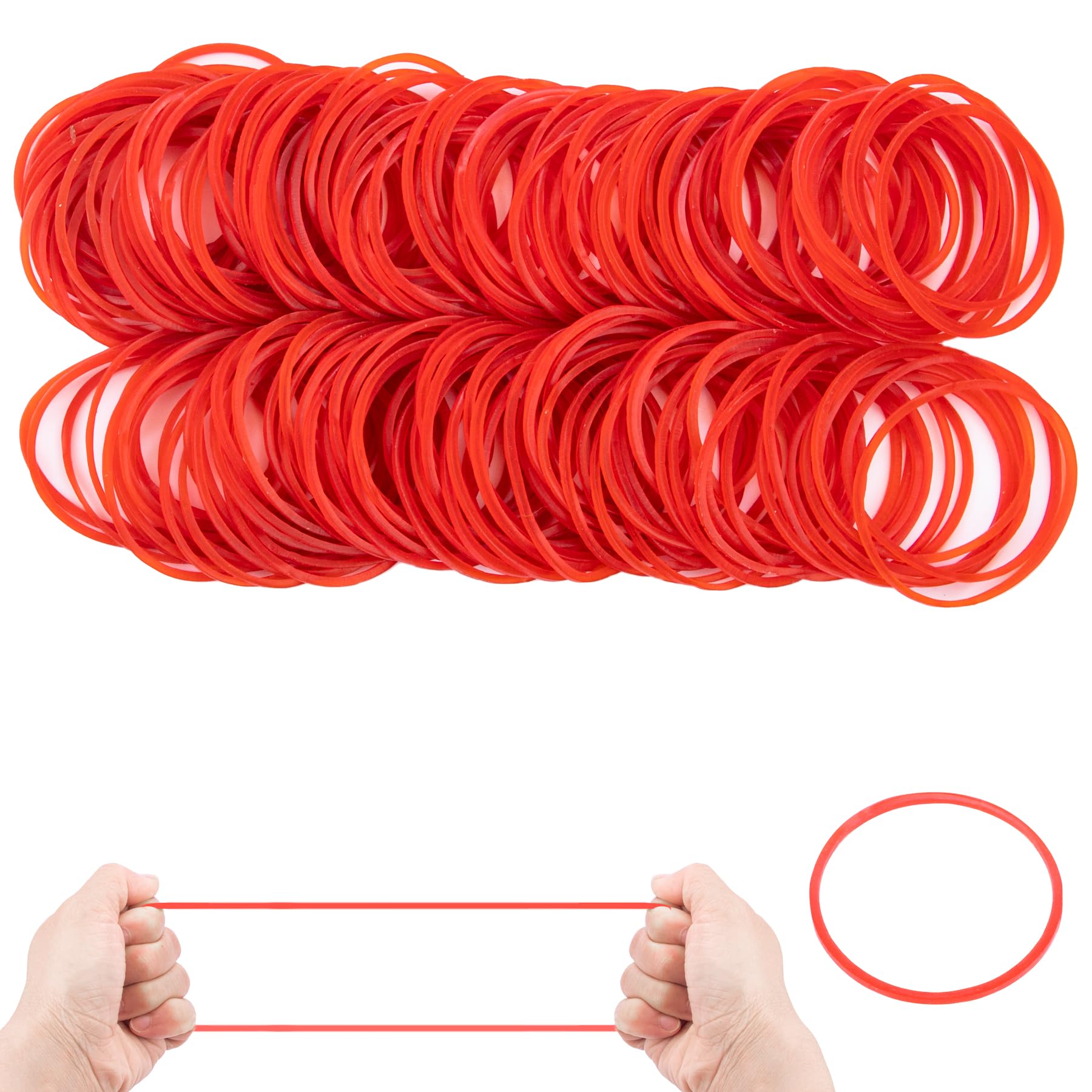 Rubber Bands 38mmRubber Elastic Bands 400Pcs Red Thick Natural Rubber Bands Heavy Duty Strong Elastic Bands for Tie Dye, Hair Home, Pens, Crab,Catapults, Bills, Bank Paper, Office Supplies