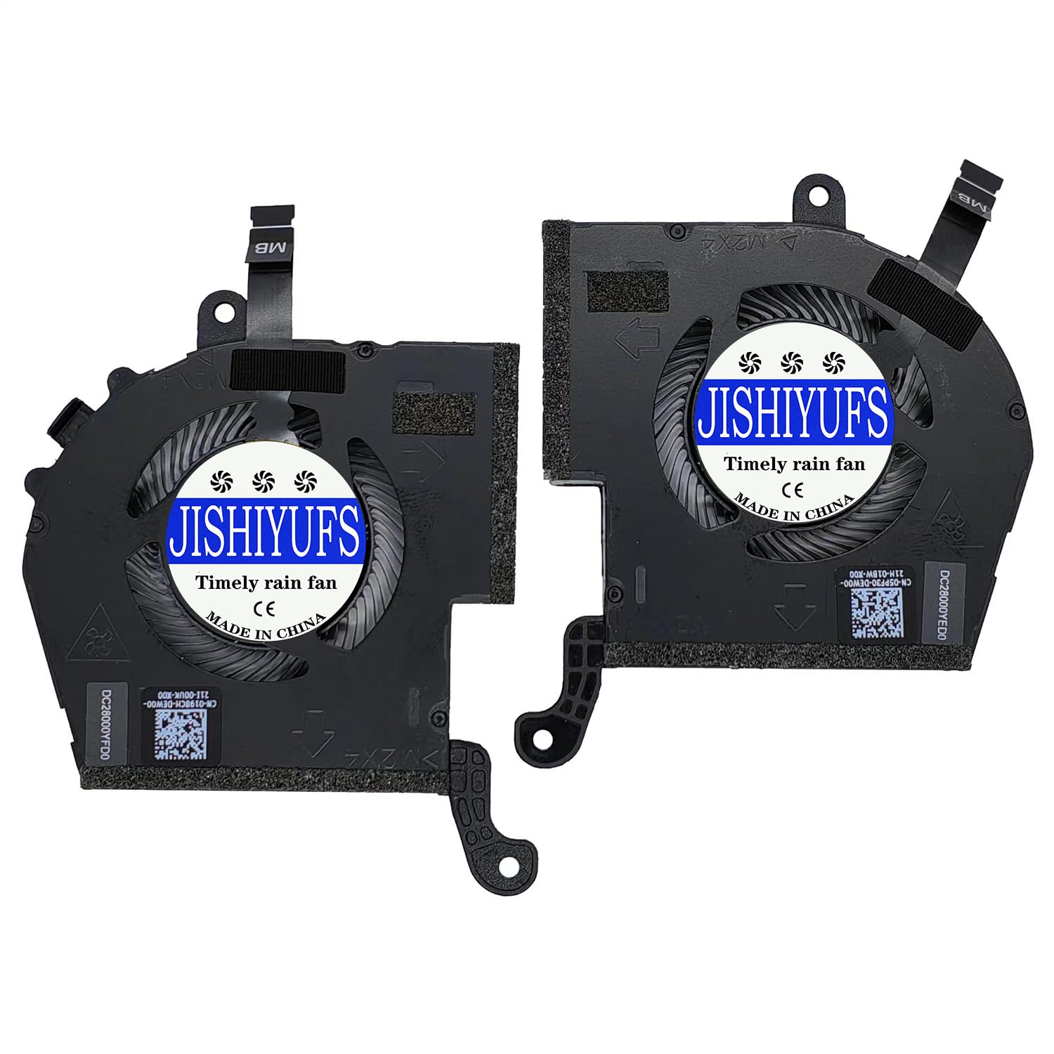 JISHIYUFS New CPU+GPU Cooling Fan for DELL Alienware X14 R1 Series 0198CH 05PF30 ND75C85-21F10 ND75C86-21F11 DC28000YFD0 DC28000YED0 DC05V 0.80A Fan