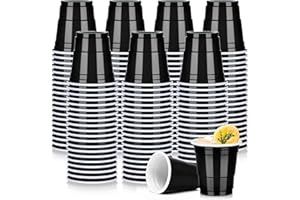 Pineburg 200pack 2oz Disposable Shot Glasses,Black Plastic Shot Glasses, Mini Disposable Cups for Parties Christmas thanksgiving Valentine's Weddings NewYear's Party Games & Events Supplies(Black)