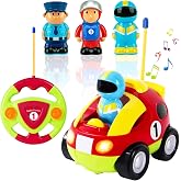 Liberty Imports My First Cartoon RC Remote Control Cars for Toddlers Ages 1-3, Radio Control Toy for Baby, Kids 18 Months+ (Race Car)