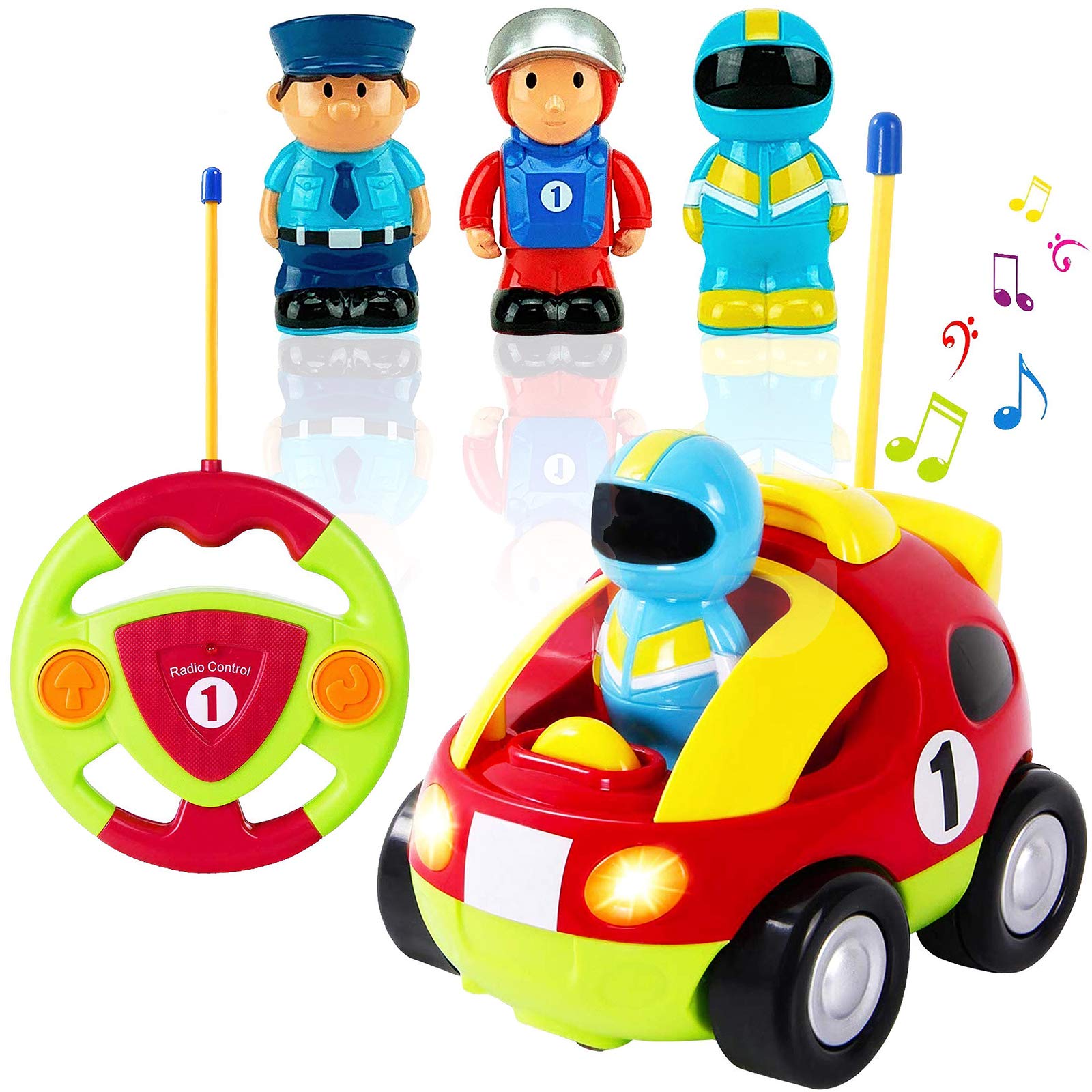 Photo 1 of Liberty Imports My First Cartoon RC Remote Control Cars for Toddlers Ages 1-3, Radio Control Toy for Baby, Kids 18 Months+ (Race Car)