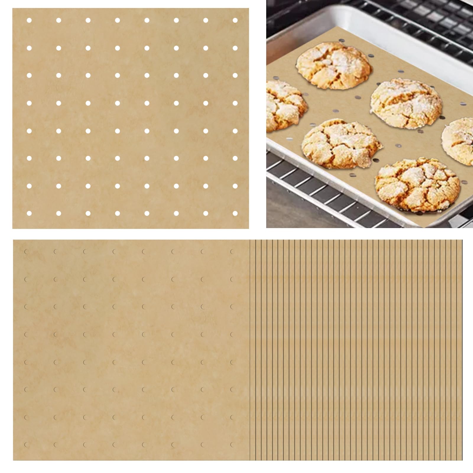 Photo 1 of 120 Sheets Air Fryer Oven Liners 11 x 12 Disposable Air Fryer Parchment Paper Liners Rectangle Non Stick Parchment Baking Paper Compatible with Ninja Foodi/Cuisinart/Breville/Emeril Lagasse/Gowise