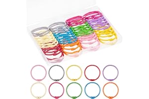 AKONEGE 1 1/5 Inch (50 Pack) Metallic Binder Rings Colorful Metal Steel Loose Leaf Rings Binding Rings for Index Cards, Keychain Key Rings Book Rings for Paper Notebook Office School Home, 10 Colors