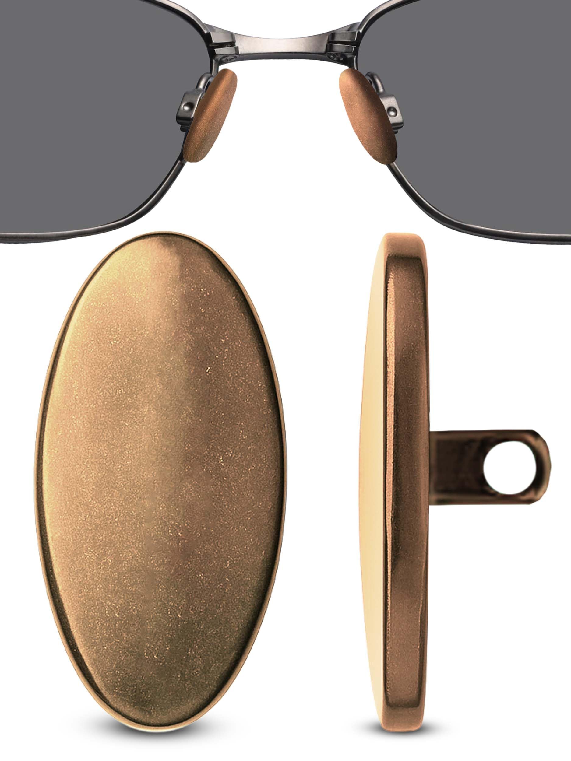 SPORTS WORLD VISION Titanium Glasses Nose Pads | Non-Slip Oval Titanium Nose Pads for Glasses | 13mm Screw-in Easy Replacement & Comfortable Fit - 1 Pair in Rose Gold Finish for Suitable Eyeglasses