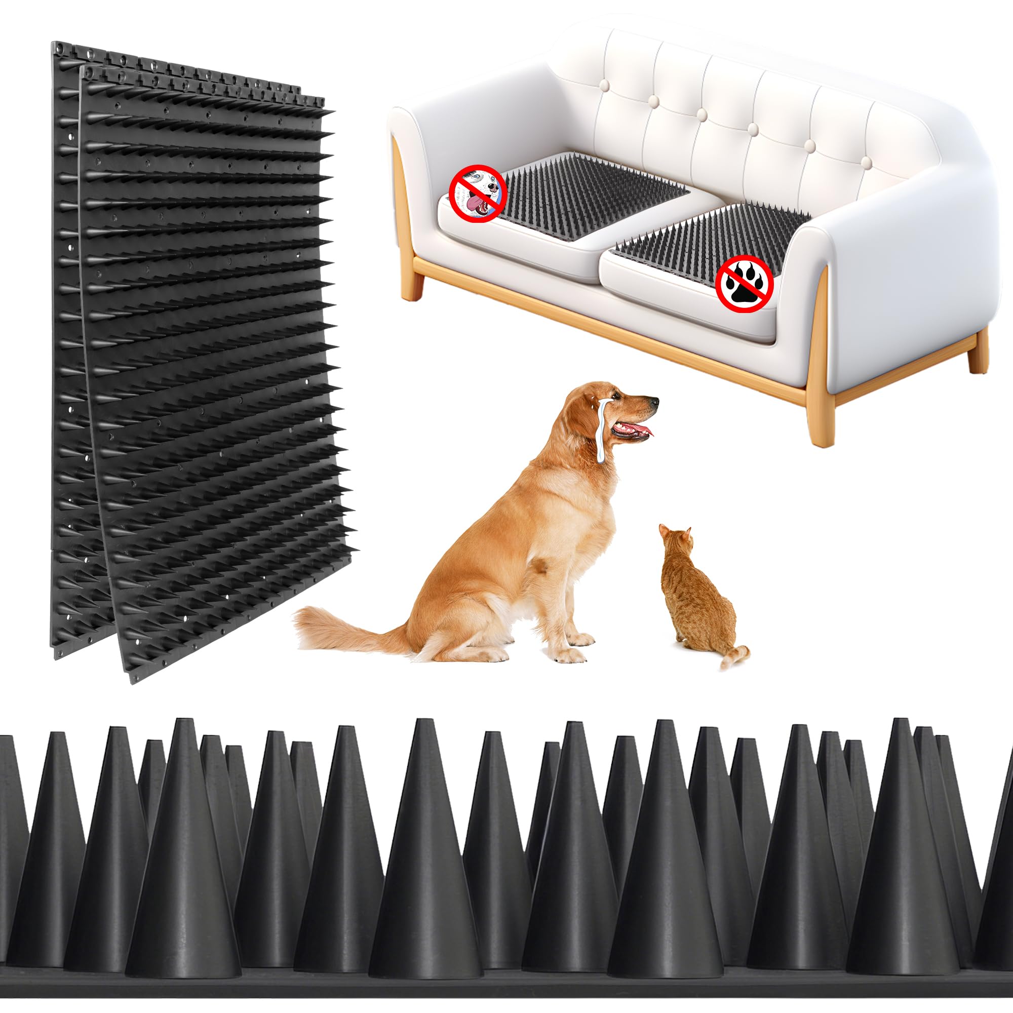 Photo 1 of LanLfSty 5 Pack Scat Mats for Dogs – Heavy Duty Solid PP Pet Deterrent Mats to Keep Dogs Off Couch & Furniture – Durable for Indoor & Outdoor Use