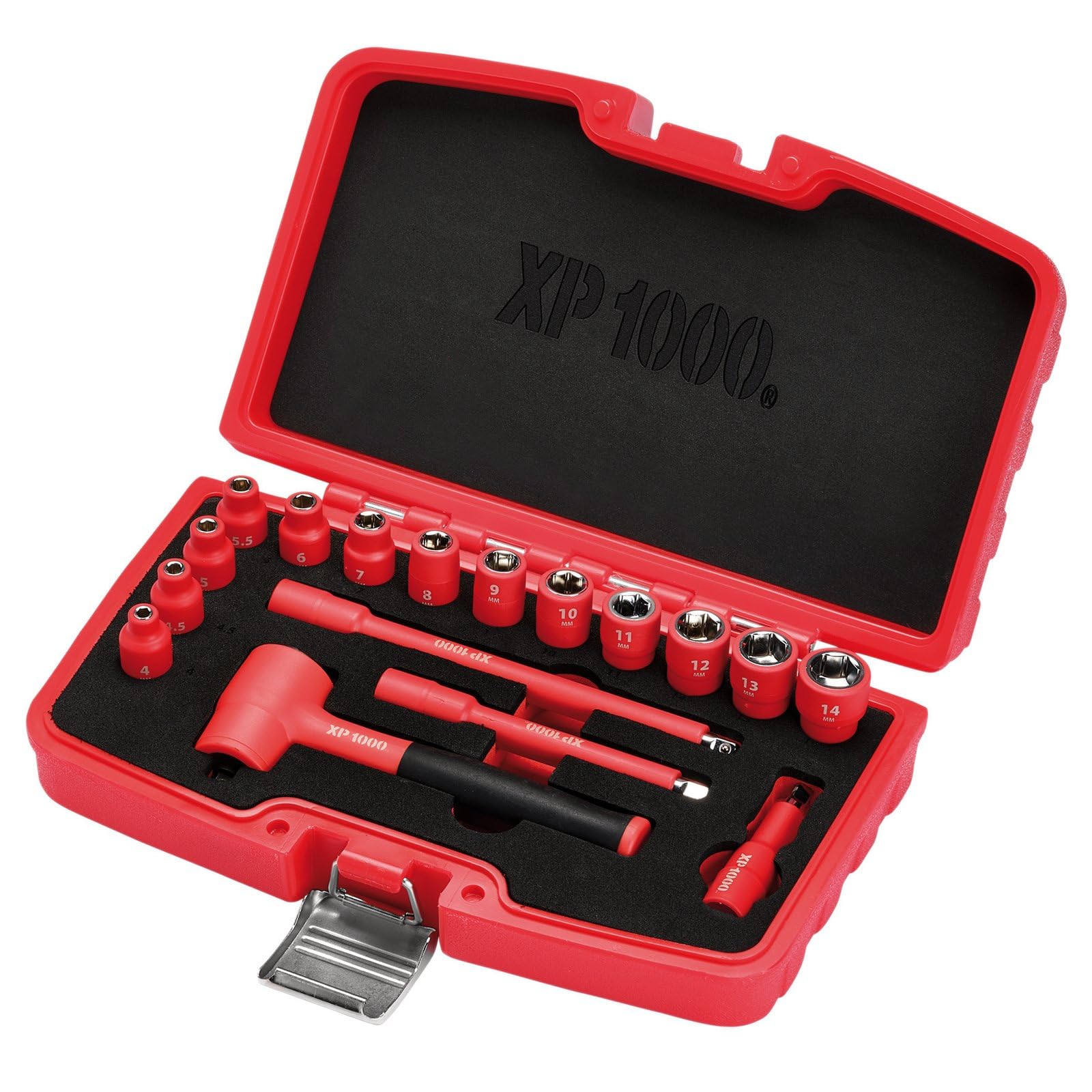 Draper XP1000 18115 VDE Metric Socket Set, 1/4" Sq. Dr. (17 Piece)