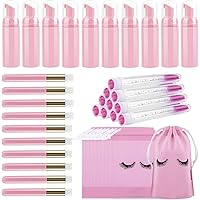 homicozy 40 Pcs Lash Shampoo Bottle Brushes Set, 10 Pcs Lash Shampoo Brushes, 10 Pcs Lash Brushes Tubes, 10 Pcs Eyelash Shamp