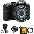KODAK PIXPRO AZ425 Astro Zoom 20MP Digital Camera (Black) Bundle with 32GB SD Card, Holster Case and Accessory Kit, Battery and Charger Kit, Cable, and Tripod (6 Items)