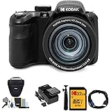 KODAK PIXPRO AZ425 Astro Zoom 20MP Digital Camera (Black) Bundle with 32GB SD Card, Holster Case and Accessory Kit, Battery a