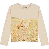 Lucky Brand Girls Long Sleeve Graphic T-Shirt, Tagless Cotton Tee with Fun Designs