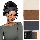 Huachi Wide Women's Headbands - Non-Slip Thick Fashion Boho Elastic Hair Bands for Workout, Running, and Working