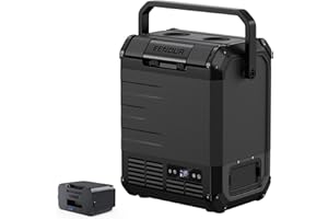 EENOUR D10 12 Volt Car Refrigerator, Portable Freezer 10.6Qt/10L, Compressor Electric Cooler, -4~50℉, 12/24V DC, 110~240V AC, 12V Fridge for Camping, Road Trips, RV, Truck (Battery Included) - Black