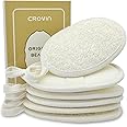 CROVIN Natural Loofah Exfoliating Body Scrubber, Made with Natural Shower Loofah Sponge for Men and Women’s SPA - Pack of 6 Exfoliating Loofah Sponge Package,Perfect for Bath Shower