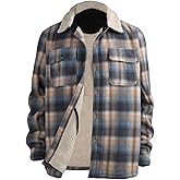 Gary Com Mens Flannel Jacket Sherpa Lined Plaid Heavyweight Fleece Shacket Casual Long Sleeve Warm Winter Outwear