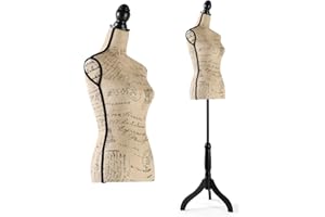 DRDINGRUI Standing Female Mannequin Body, Height Adjustable from 52'' to 67'', Pinnable Dress Form with Tripod Base for Dress Jewelry Display