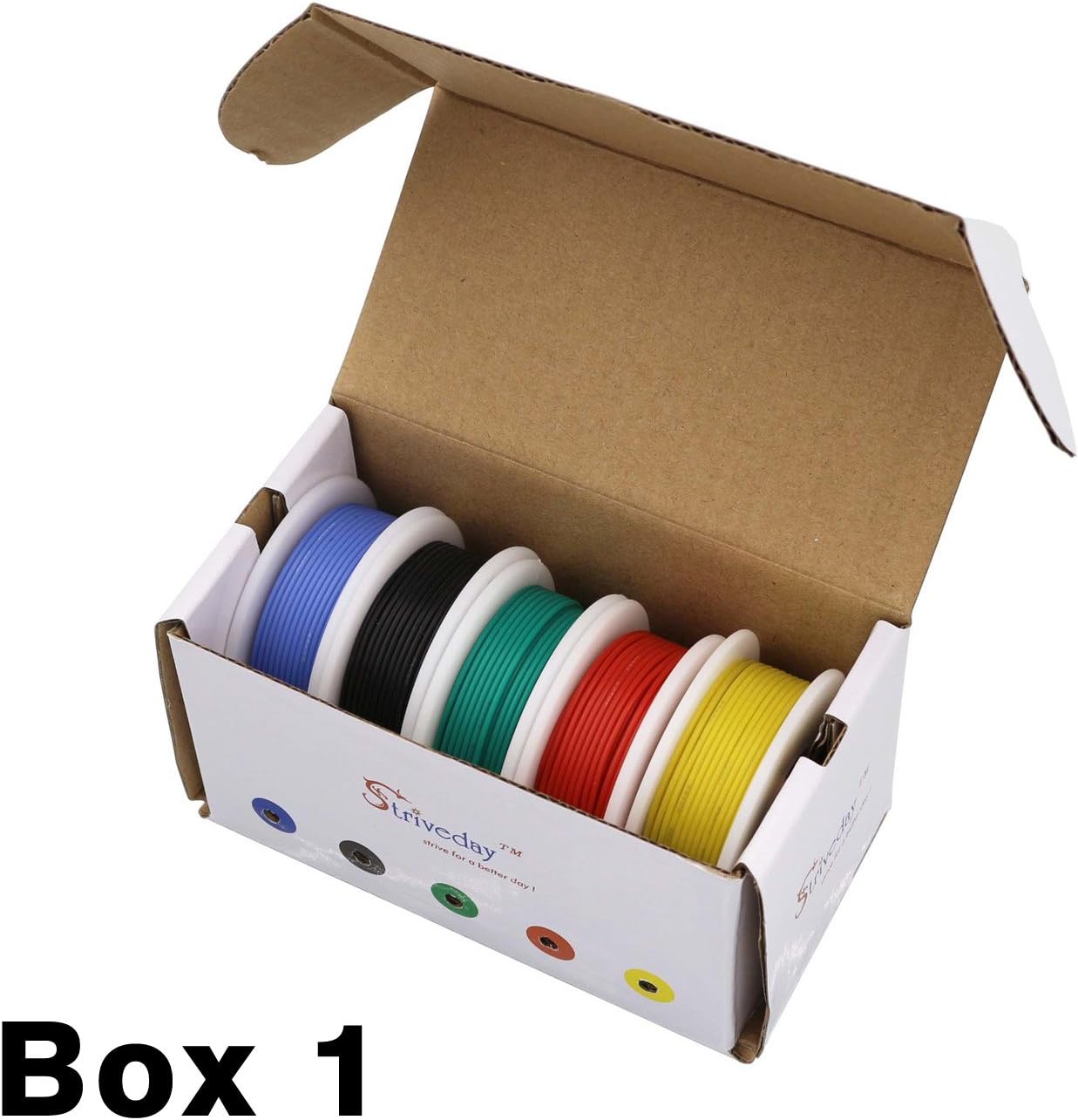 Striveday 30 AWG Flexible Silicone Wire Electric wire 30 gauge Coper Hook Up Wire 300V Cables electronic stranded wire cable electrics DIY BOX-1 - - 