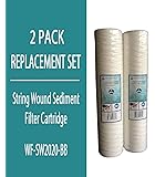 WFD, WF-SW2020-BB 4.5"x20" 20 Micron String Wound Sediment Water Filter Cartridge, Fits in 20" Big Blue (BB) Housings of Whole House Filter Systems (2 Pack, 20 Micron)