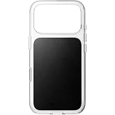 NOMAD Clear Leather iPhone 18 Pro Case Magsafe with Black Horween Leather - iPhone 18 Pro Clear Case, iPhone 18 Pro Cover MagSafe Compatible 8ft Drop Protection