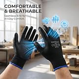 Rainberg Safety Gloves Pack 12 Pair Medium PU Non-Slip Grip Garden DIY Workwear view 2