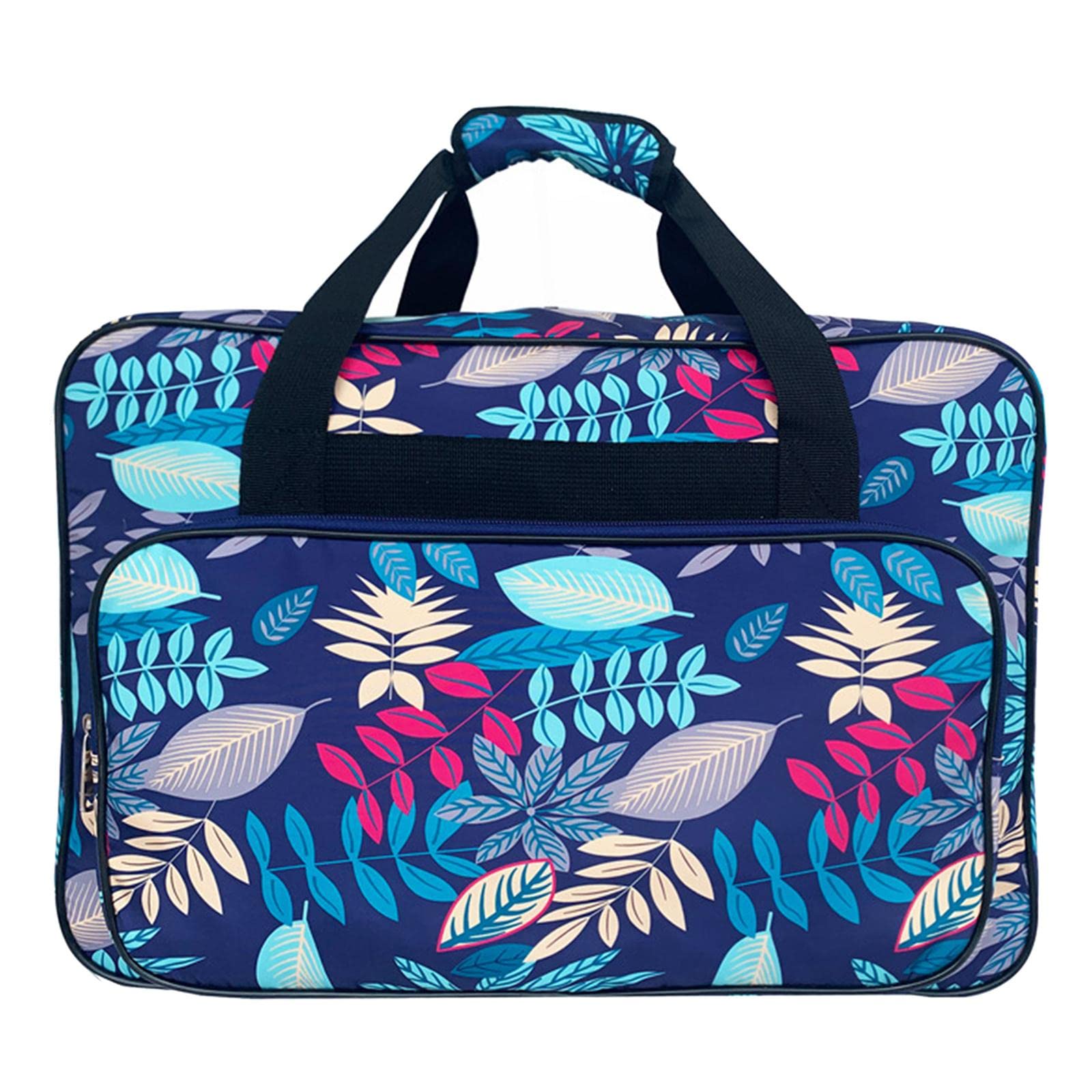 Harilla Sewing Machine Storage Tote Bag Sewing Machine Carrying Case Storage Cover Carrying Bag with Extra Pockets and Handles, Crochet Hooks Pocket,Blue A