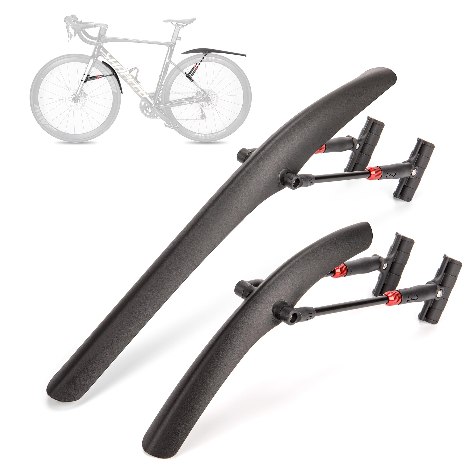 Kadacha Bicycle Fender Set, Universal Quick Release Bike Mudguard made from High-Performance Plastic for 24–29 inch Wheels — Splash & Water Protection