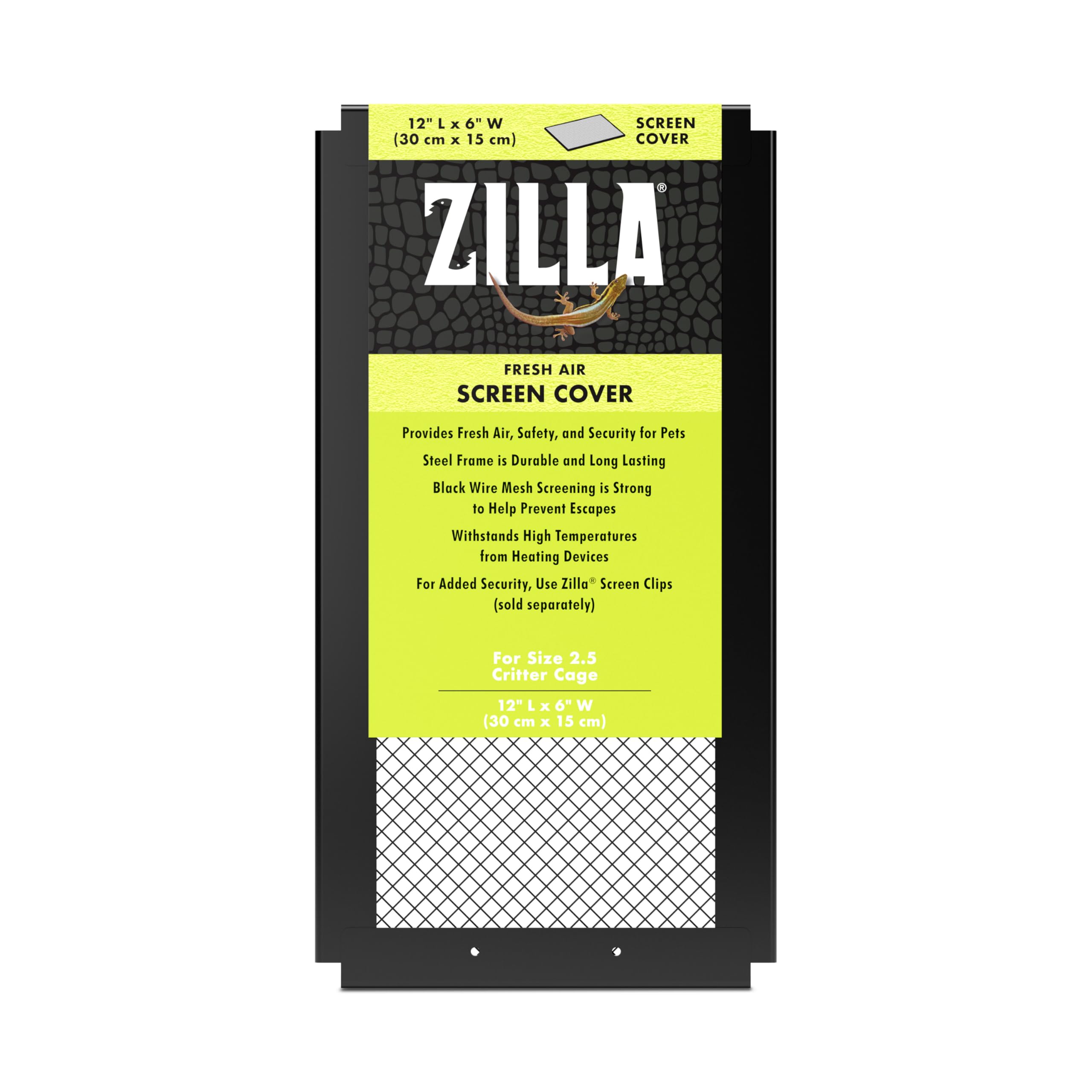 Zilla Reptile Terrarium Covers Fresh Air Screen, 12x6-inch