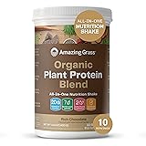 Amazing Grass Organic Plant Protein Blend: Vegan Protein Powder, All-In-One Nutrition Shake with Beet Root, Rich Chocolate, 1