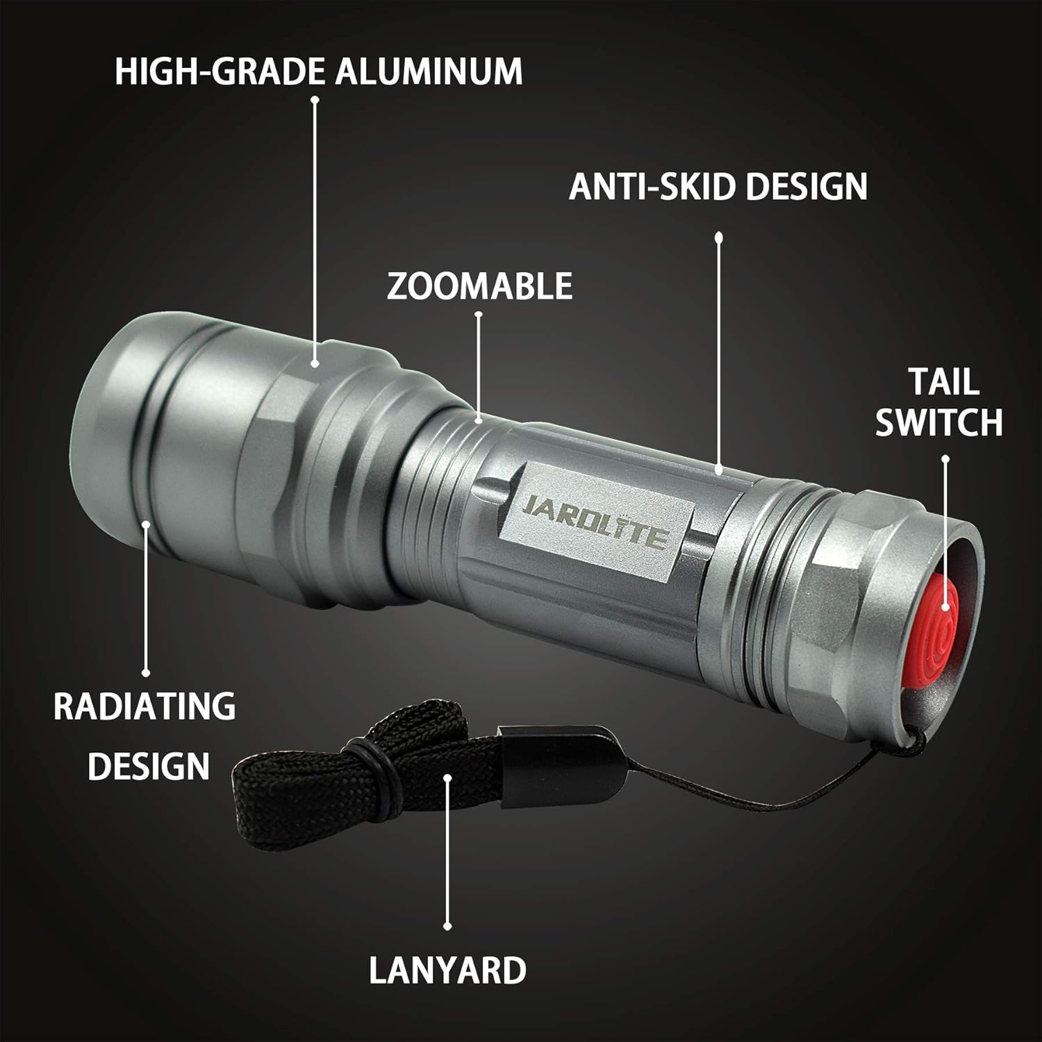 LED Emergency Handheld Flashlight with Adjustable Focus, Water Resistant, 5 Modes, Best Tactical Flashlight for Emergency, Camping and Fishing, 2 Pack - - 