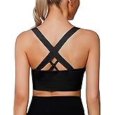 Sports Bra for Women, High Support Criss-Cross Back Padded Strappy Push up Sports Bras with Removable Cups Workout Yoga Top