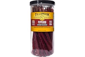 Tillamook Country Smoker Real Hardwood Smoked Sausages, Pepperoni, 15.2 Ounce Tall Jar, 20 Count