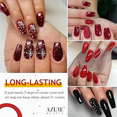 images Red And Black Powder Nails 17 pcs dip powder nail kit starter azurebeauty 8 colors red black glitter acrylic dipping powder kit system essential liquid set with base top coat