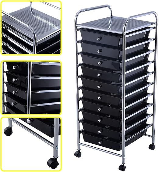 Amazon Com Kaysev 10 Drawer Rolling Storage Organizer Cart Multi