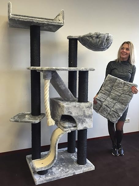 light grey cat tree