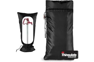 DEMEDO Extended Outdoor Faucet Cover for RV Park Water Hydrant Insulated, 3M Thinsulate Insulation Sprinkler Freeze Protector for Winter & Summer, 43"H x 18"W for Garden Lawn Faucets & Yard Hydrant - Black