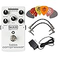 MXR M87 Bass Compressor Effects Pedal BUNDLE with AC/DC Adapter Power Supply for 9 Volt DC 1000mA, 2 Metal-Ended Guitar Patch Cables AND 6 Assorted Dunlop Guitar Picks