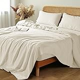 Shilucheng 100% French Linen Sheets - King Size Bed
