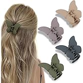 ATODEN Butterfly Hair Clips 4Pcs Matte Claw Clips for Thin Hair, Cute Hair Accessories and Jaw Clips as Gifts